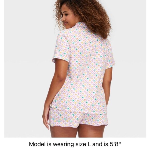 Roller Rabbit X Target Geo Hearts Short Sleeve Short Pajama Set NWT - Picture 2 of 3